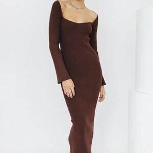 Elegant Brown Maxi Dress